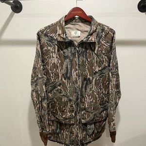 Vintage Mossy Oak Treestand Pattern Full Zip Archer Jacket Size M Made in USA